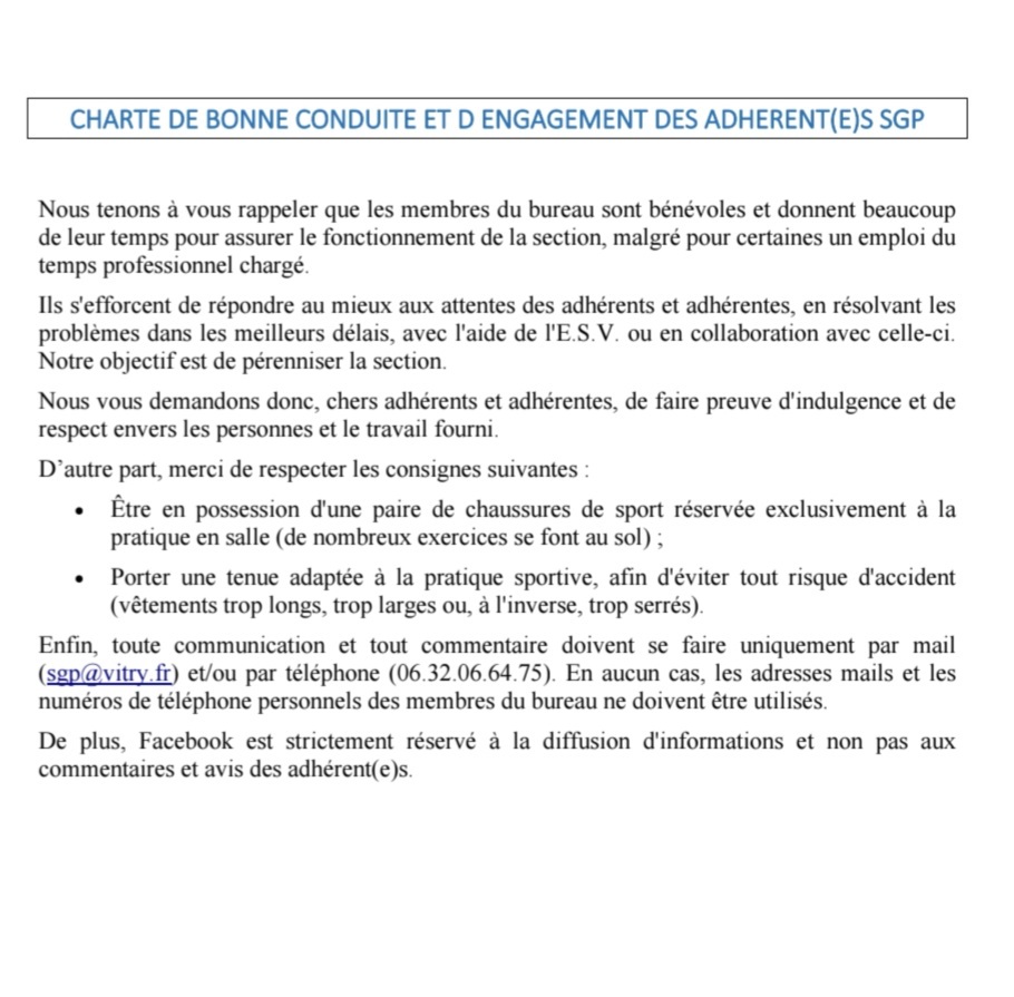 Charte de la section le 7 novembre 2025 à  lire