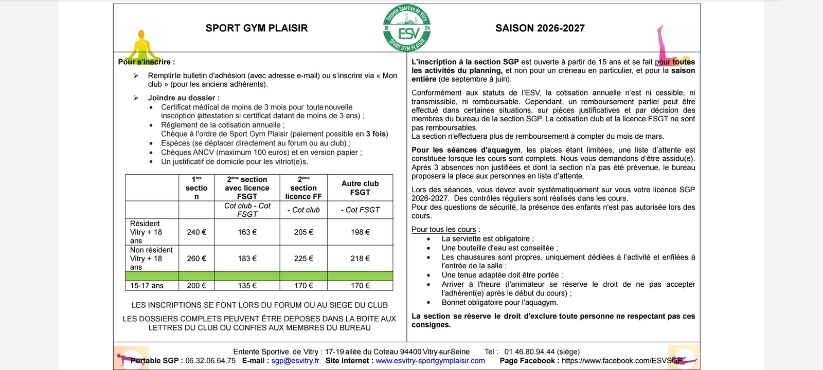 Tract de la section année 2026-2027