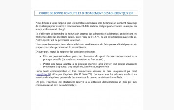 Charte de la section le 7 novembre 2025 à  lire